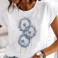 T-shirt Dandelion Fashion Watercolor 90s Short Sleeve Tshirt Spring Summer Female Tee Graphic T Shirt