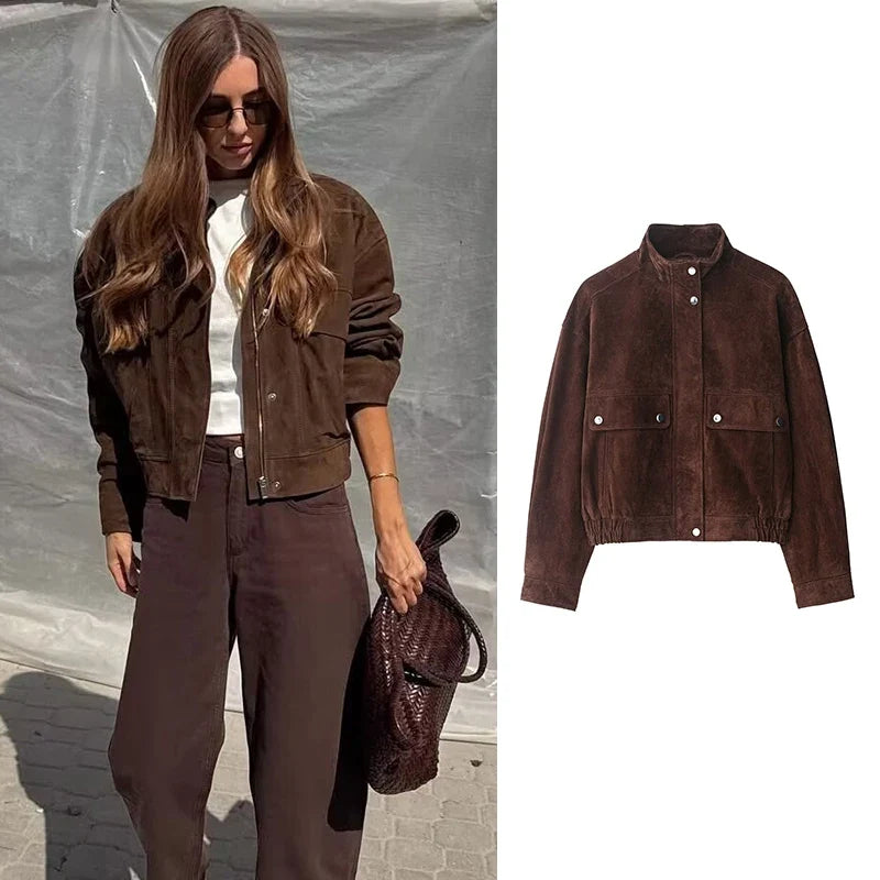 Women's Autumn Jackets 2025 New Fashion Big Pocket Elegant Women's Loose Warm Jackets Autumn Street Chic Young Student Coats
