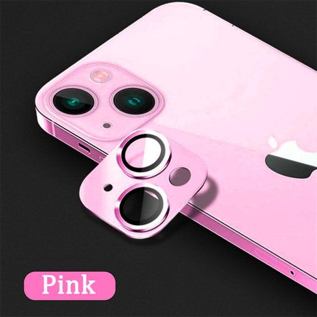 Camera Lens Metal Protector Glass For iPhone 14 13 Pro Max 13 Mini Back Lens Cap On iPhone 14 Plus Full Cover Protective Cases Metal Camera Cover with Tempered Glass Screen Protector by Stevvex