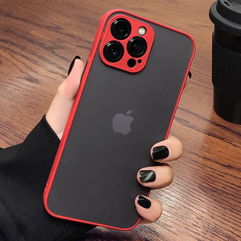 Luxury Shockproof Armor Phone Case For iPhone 11 12 13 14 Pro Max Silicone Clear Hard Cover Protective Hard Back Cover with Soft Edge Bumper Shockproof Anti-Drop Case For iPhone by Stevvex