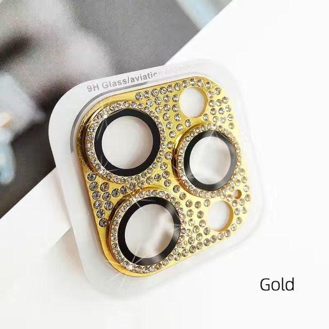 Camera Protector For iPhone 14Pro 14 13 12 Pro 11 Max Bling Glitter Diamond Metal Lens Glass Film 13Pro 14Plus 14 14ProMax Ring Shiny Diamond Metal Cover Glass Lens Protector Accessories by Stevvex