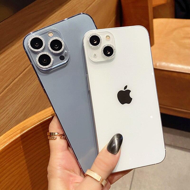 Glitter Full Cover Camera Lens Protector Glass For iPhone 13 12 11 Pro Max Mini 9H Tempered Glass for iPhone 12 Glass Lens Cover HD Clear Tempered Glass Back Camera Protector Ultra-Thin Easy Installation by Stevvex