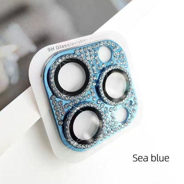 Camera Protector For iPhone 14Pro 14 13 12 Pro 11 Max Bling Glitter Diamond Metal Lens Glass Film 13Pro 14Plus 14 14ProMax Ring Shiny Diamond Metal Cover Glass Lens Protector Accessories by Stevvex