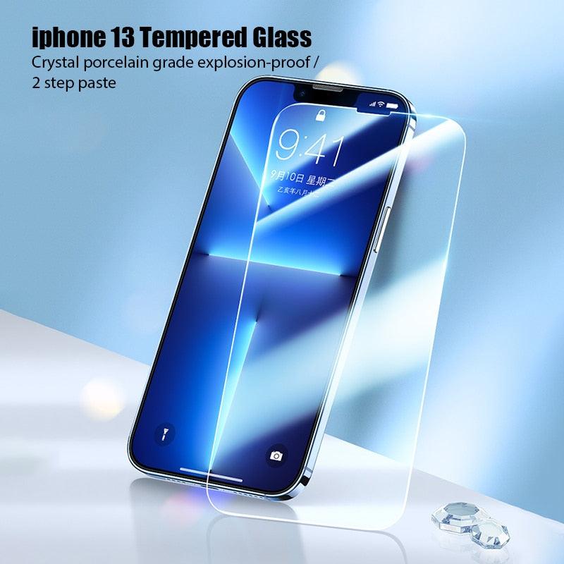 4PCS Tempered Glass for iPhone 13 12 11 Pro Max Mini Screen Protector for iPhone 14 Pro Max 7 8 6 6S Plus SE 2020 X XR Xs Glass Easy Installation Frame Case Friendly Premium Tempered Glass for iPhone by Stevvex