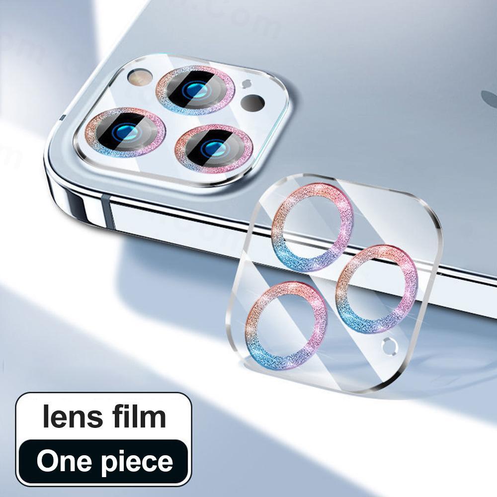 Glitter Camera Lens Protector For iPhone 14 Pro Max Tempered Glass iPhone 11 12 13 Pro Max 14 Plus 13 Mini Lens Protector Tempered Glass Camera Cover Anti Scratch Shockproof Screen Protector Individual Ring by Stevvex