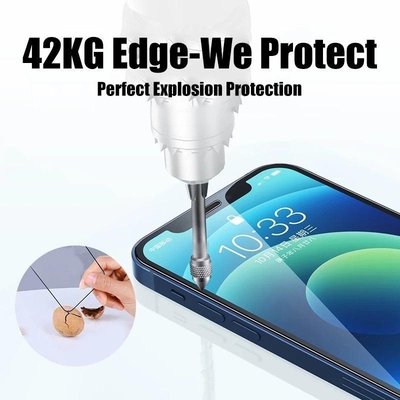 9D Full Cover Glass Screen Protector for IPhone 11 Pro Max 14 12 X s XS XR Tempered Glass on IPhone 13 Mini 7 8 6S Plus SE Film Tempered Glass Screen Protector Compatible for iPhone by Stevvex