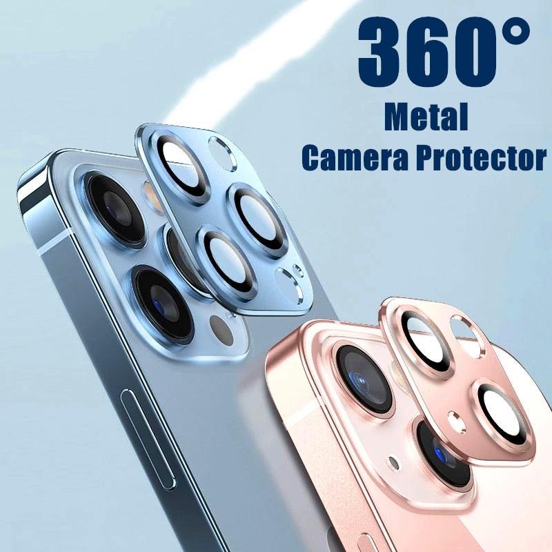 Camera Lens Protector on For iPhone 14 13 12 Pro Max 13Mini Tempered Glass For iPhone 11 13 14 Pro 14Plus Metal Camera Protector Camera Film Protective Lens Case by Stevvex