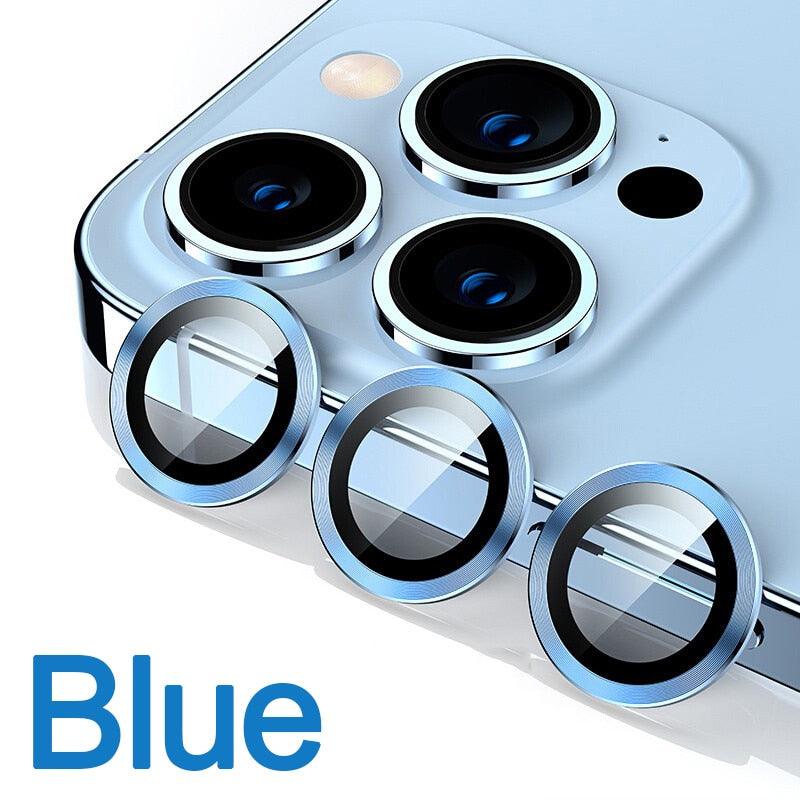 Full Cover Frame Glass Camera Lens Protector For iPhone 14 Plus Lens Glass For iPhone 11 12 13 Pro Max Mini Premium Tempered Glass Film Aluminum Alloy Lens Ring Cover Camera Protector by Stevvex
