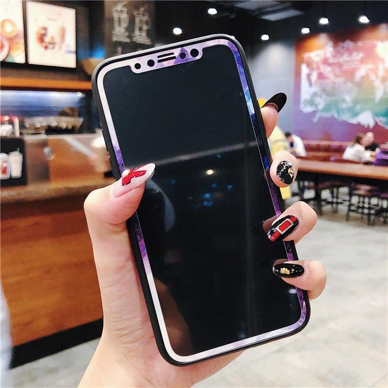 Flowers Screen Protector For iPhone 11 12 13 Pro Max Soft Edge Tempered Glass For iPhone XS MAX XR 13mini Lovely Protect Film Floral Design Tempered Glass Screen Protector For iPhone by Stevvex