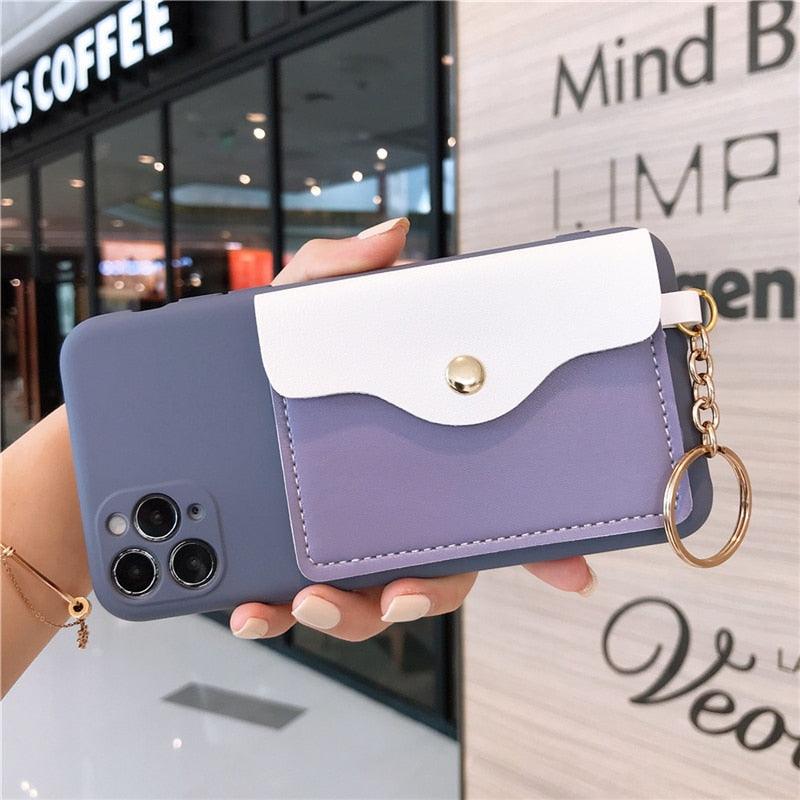 Luxury Wallet Phone Case For iPhone 13 Pro Max 11 12 Pro Max X XR XS 7 8 Plus 13 Mini Soft Silicone Handbag Card Phone Case Wallet Compatible iPhone Bag Cover by Stevvex