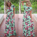 Women Summer Floral Print Maxi  2025 Loose White Boho Beach Dress Women Vintage Evening Party Long Dress Vestidos Female Robe