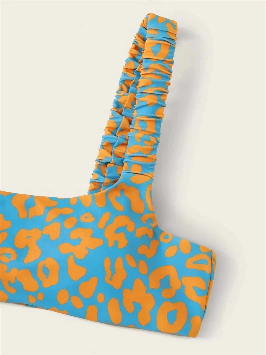 Sexy Micro Bikini 2026 Women Orange Leopard Push Up Padded Thong Swimsuit Female Cut Out Bathing Suit Swimwear Trajes De Baño