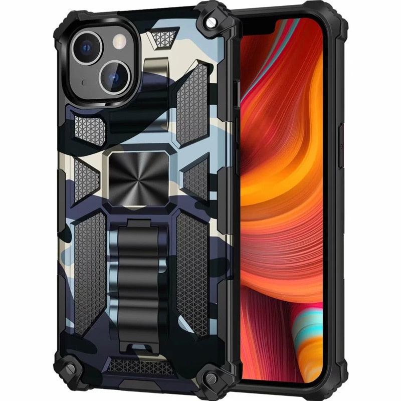 Magnetic Army Green Shockproof Durable Cover Compatible iPhone 14 Case for iPhone 14 Pro Max 14 Plus 11 12 13 Pro Max XS Camouflage Armor Heavy Protection Phone Case Cover by Stevvex