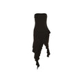Sylcue Simple Black Thin Knitted Breathable High Elastic Sexy Mature Charm Young Girl Women'S Irregular Summer Wrap Dress