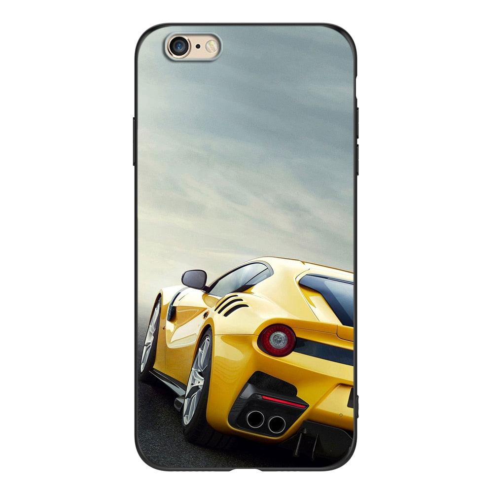 Cute Cover Soft Silicone Print Cars Print Phone Case For Iphone 5s 5 S Se 2016 4.0" Case Phone Cover On Iphone 6s 6 S Plus Funda Bumper Black Case Sport Race Car by Stevvex