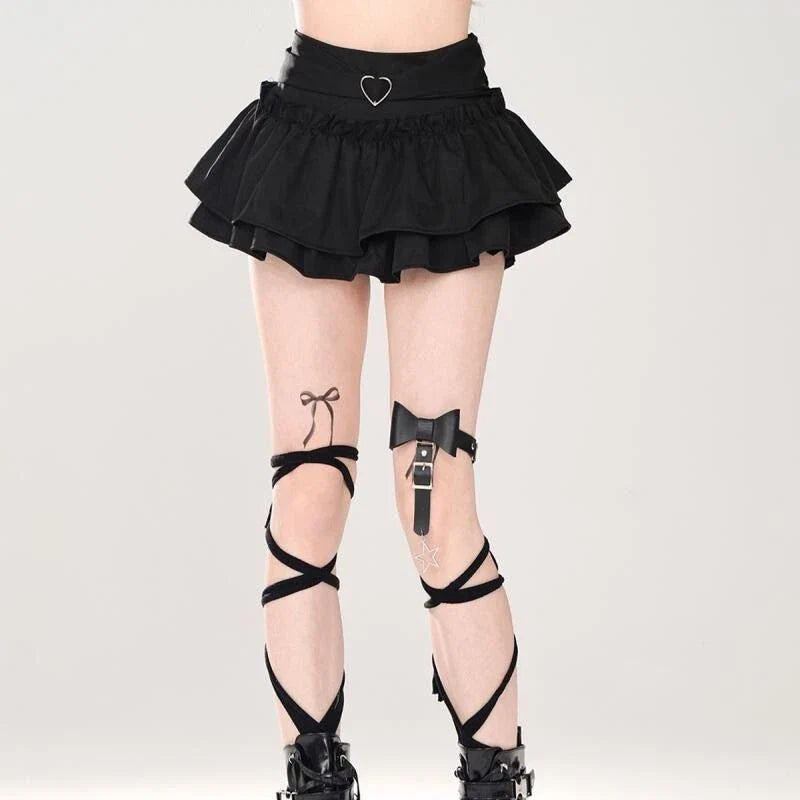 Puffy Cake Skirts Women Ruffles Chic Popular Sweet Spicy Girls Gothic All-match Korean Fashion Streetwear Summer  Y2k
