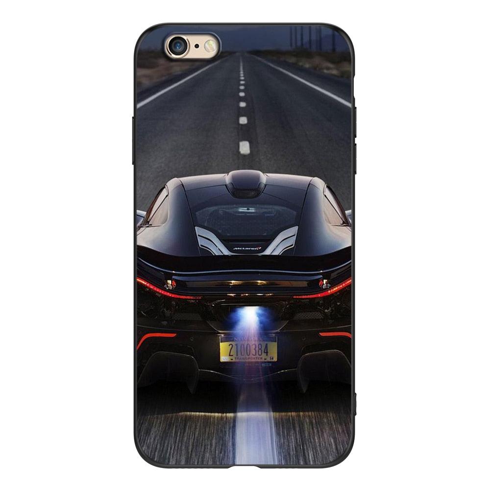 Cute Cover Soft Silicone Print Cars Print Phone Case For Iphone 5s 5 S Se 2016 4.0" Case Phone Cover On Iphone 6s 6 S Plus Funda Bumper Black Case Sport Race Car by Stevvex