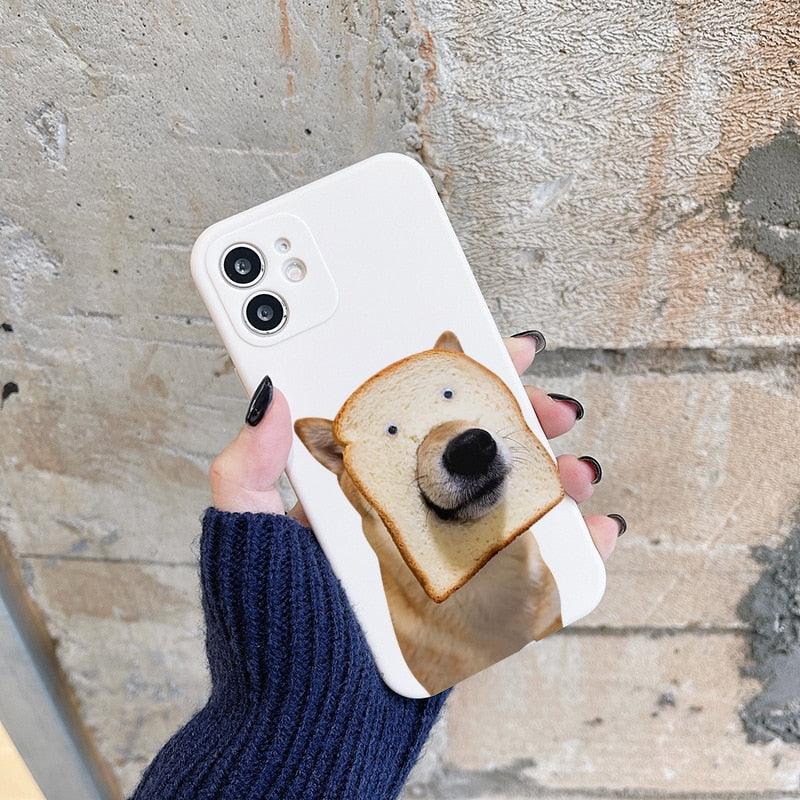 Cute and Funny Puppy Phone Case For iPhone 13 14 11 12 Pro Max XS XR 7 8 Plus Creative Shockproof Soft Silicone Phone Cover Flexible Silicone Dog Pattern Cute Phone Case by Stevvex