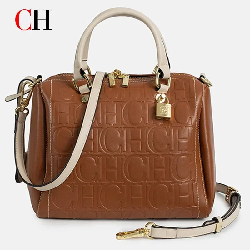 CH New Exquisite Handbag Spring and Summer High-quality Letter Print Multi-Scene Available 2026 Boston Crossbody Bag