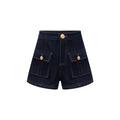 High Waist Ladies First Design Denim Shorts Spring New Style Slimming Outer Pocket Button Casual Pants for Women