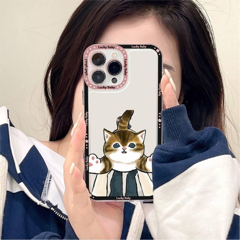 Cute Cat Phone Case For Iphone 11 12 13 Mini Pro Max 14 Pro Max Case Shell Cartoon Patterned Case Cover Soft Clear Cover Flexible Ultra Slim Anti-scratch Bumper Protective Cover For Iphone by Stevvex