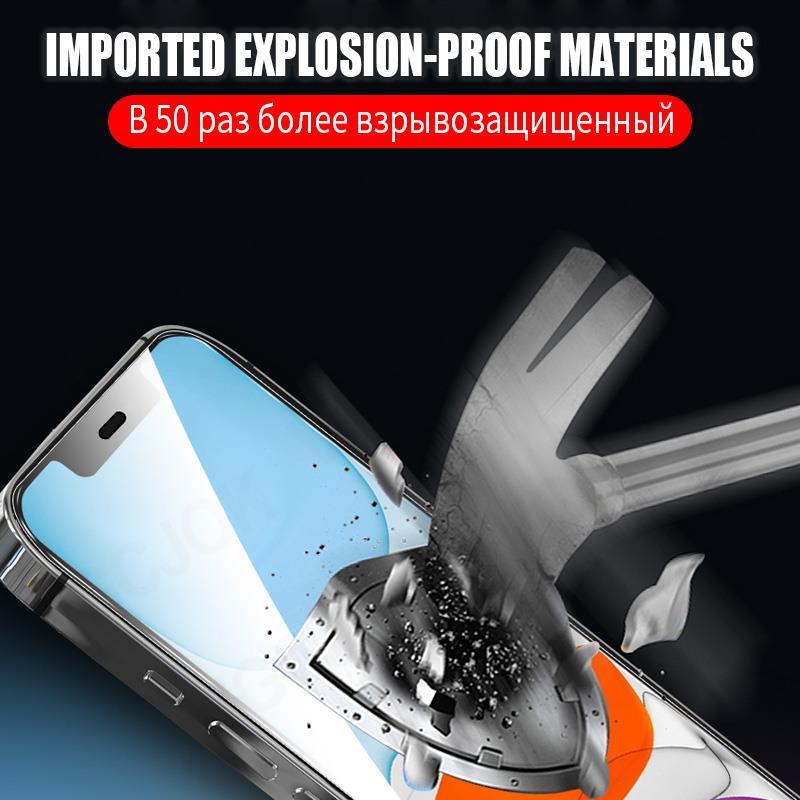 9D Full Cover Tempered Glass For iPhone 14 Plus 13 12 11 Pro Max mini Screen Protector iPhone X XR XS Max Protective Film 9H Tempered Glass Film Case-Friendly Screen Protector for iPhone by Stevvex