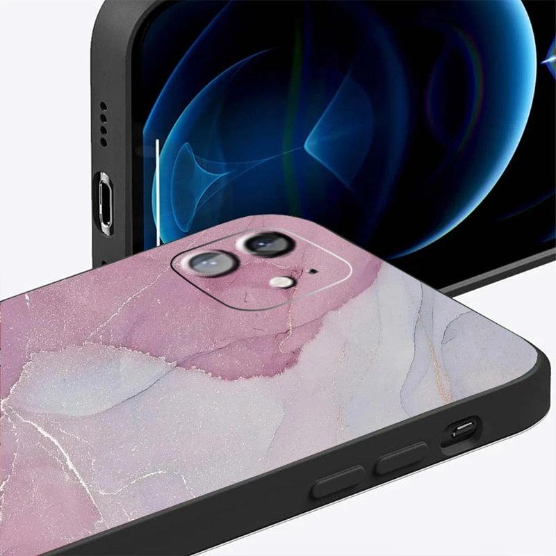 Luxury Marble Texture Phone Case For iPhone X XR XS 7 8 6S 6 5 Plus Silicone Anti Fall Back Cover Ultra Thin Soft Silicone Protective Shockproof and Scratch Resistant with Cute Design Pattern Case by Stevvex
