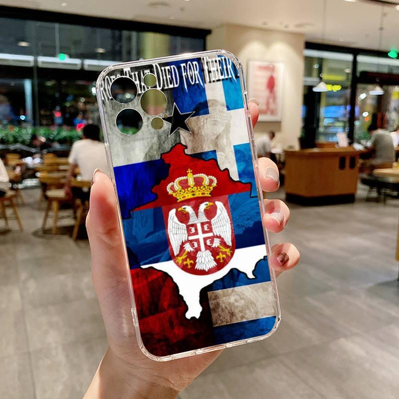 Flag of Serbia Serbian Phone Case Transparent For iphone 13 12 11 14 Pro Max Mini X XR XS 7 8 plus 13 14 Pro max phone Covers Flag Silicone Case For iphone by Stevvex