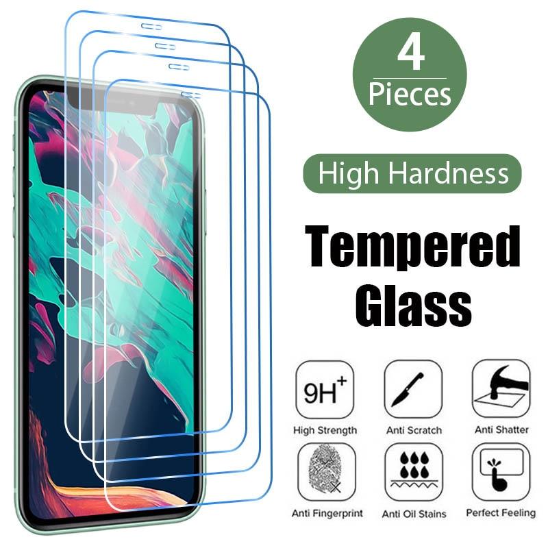4PCS Tempered Glass for iPhone 13 12 11 Pro Max Mini Screen Protector for iPhone 14 Pro Max 7 8 6 6S Plus SE 2020 X XR Xs Glass Easy Installation Frame Case Friendly Premium Tempered Glass for iPhone by Stevvex