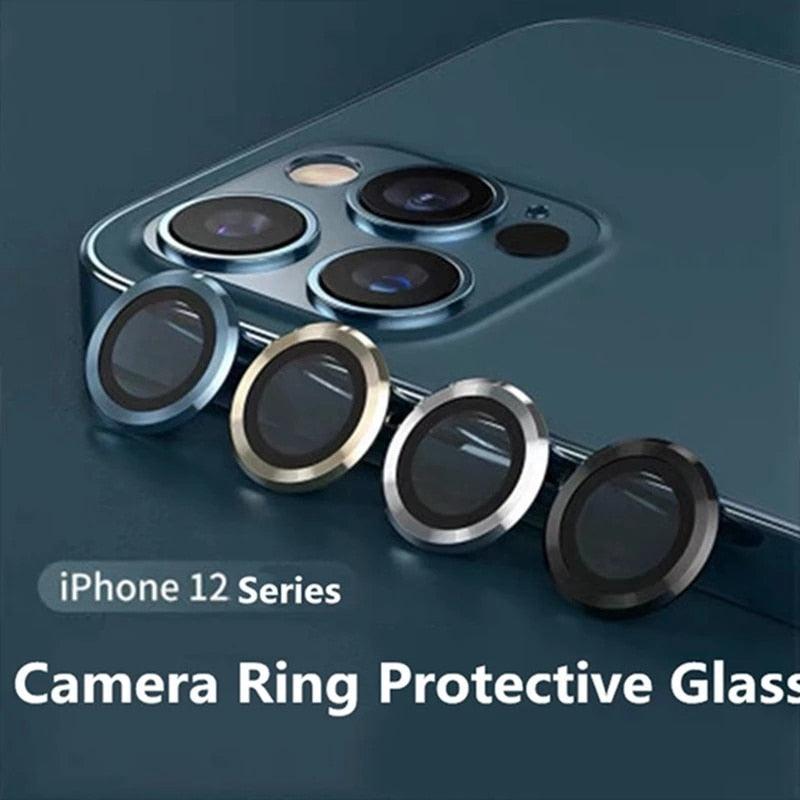 Camera Lens Ring For iPhone 13 14 12 Pro Max Mini Full Cover Metal Ring Tempered Glass On iPhone13pro Back Screen Protector Camera Tempered Glass Protective Film Aluminum Alloy Camera Lens Cover by Stevvex