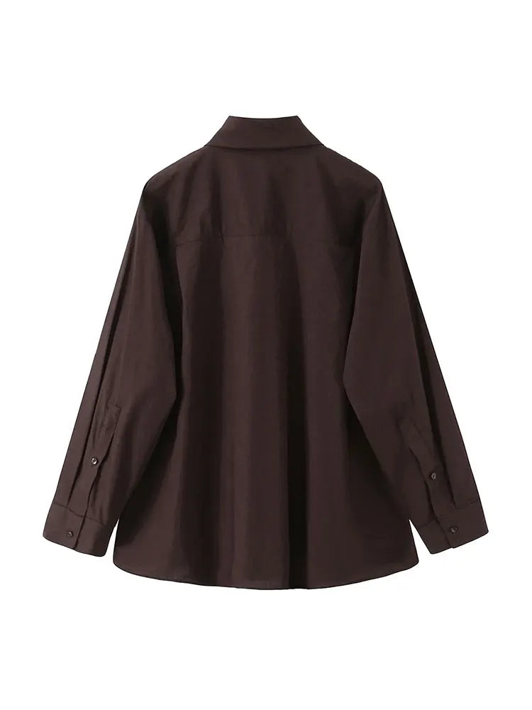 NLZGMSJ Woman Scarf Shirts 2025 Autumn Elegant Office Lady Loose Chic Slim Daily Full Sleeve Daily Shirts