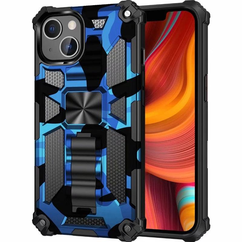 Magnetic Army Green Shockproof Durable Cover Compatible iPhone 14 Case for iPhone 14 Pro Max 14 Plus 11 12 13 Pro Max XS Camouflage Armor Heavy Protection Phone Case Cover by Stevvex
