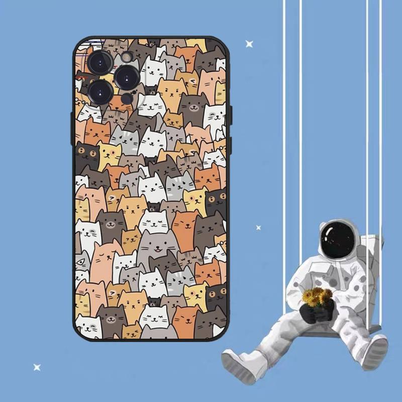Cat Cute Art Phone Case For Iphone 8 7 6 6s Plus X Se 2020 Xr Xs 14 11 12 13 Mini Pro Max Mobile Case Transparent Soft Protective Clear Case Compatible For Iphone by Stevvex