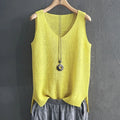 Fashion Woman Blouses 2024 V-neck Knitted Blouse Shirt Women Clothes Sleeveless Summer Blouse Women Womens Tops And Blouses C860