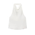 MUJER Satin Halter Tops Woman 2026 Sexy Backless Tops for Women Camisole off Shoulder Summer Top Women Pink Black Top Female