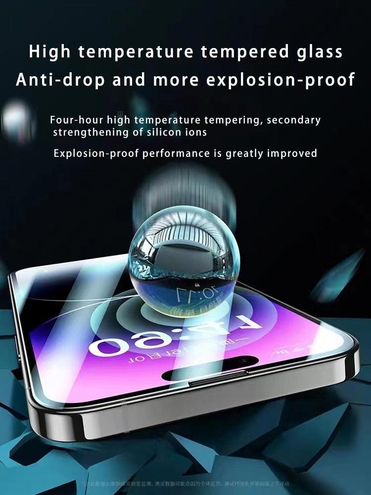 Cover dustproof and electrostatic Full Glass the For iPhone 11 13 14 Pro Screen Protector iPhone 7 8 6 Plus X XR XS MAX 12 mini Display Tempered Glass Protection Compatible, Case Friendly Screen Protector by Stevvex