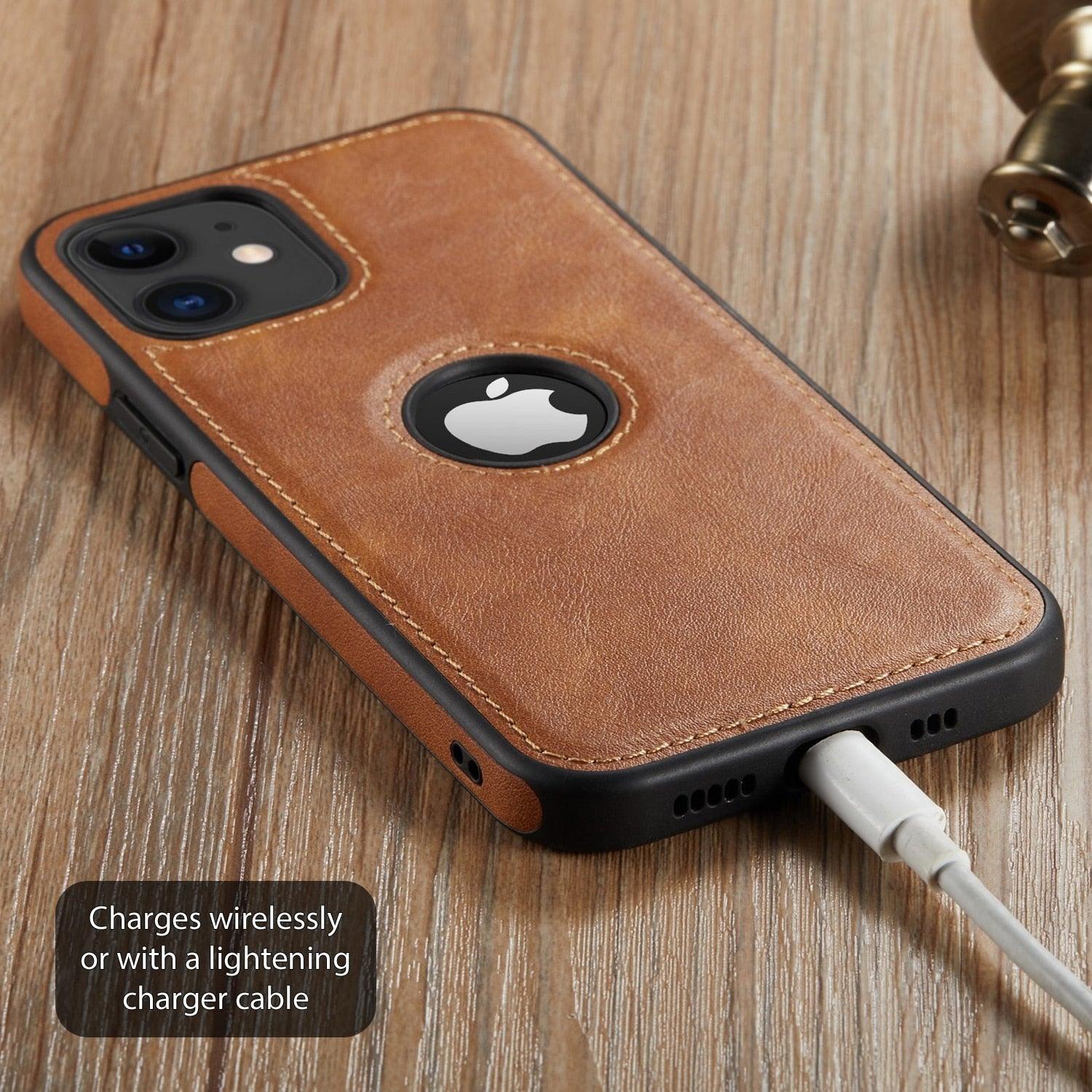 Luxury PU Leather Phone Case For iPhone 14 pro max 13 Pro max 11 12 Pro Max XR XS Max X 7 Plus case leather Slim Back Cover Compatible with iPhone 13 Pro Case Slim Leather Classic Luxury Elegant Phone Cover by Stevvex