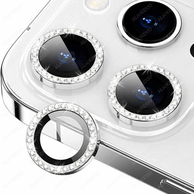 Bling Glitter 9h Hardness Drop-proof Metal Individual Ring Protector For Iphone 14 Pro Max Diamond Metal Camera Protector On For Iphone 14 Plus 14pro Max 14 Pro Camera Protector 3pcs/set Lens Glass by Stevvex