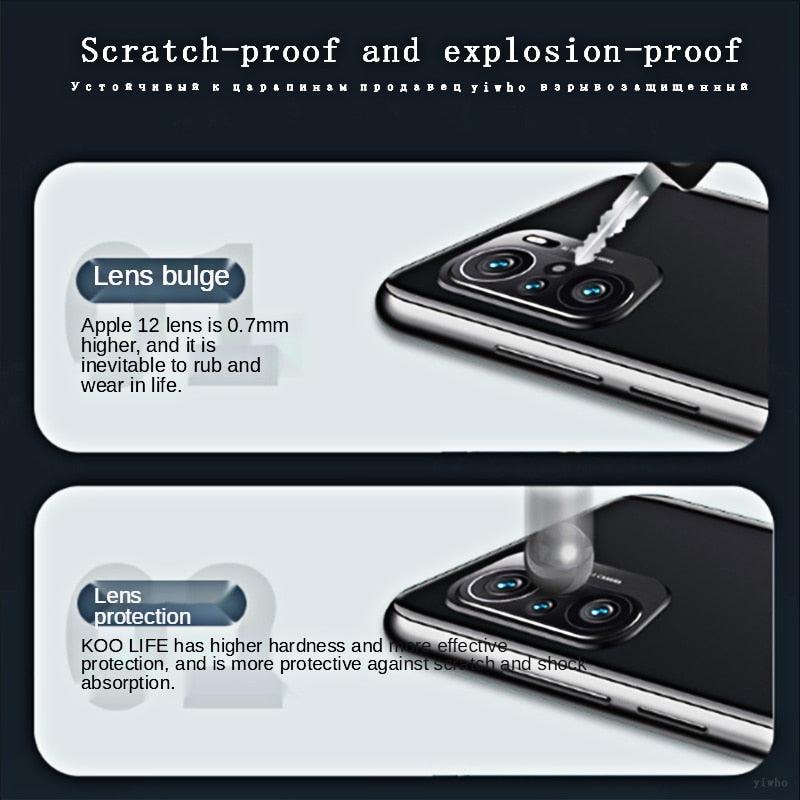 5PCS Tempered Glass For iphone 13 Pro Max Mini Camera Lens Protectors Film For 12 11 se3 se 2022 2020 6 7 8 plus Tempered Glass Camera Protector Case Friendly Camera Lens Protector For iPhone by Stevvex