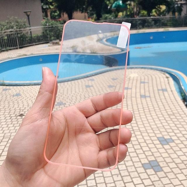 Full Cover Luminous Screen Protectors for IPhone 11 12 13 Pro Max Mini Glowing Tempered Glass for IPhone Xs MAX X XR SE Glass Luminous Screen Protectors Tempered-Glass Screen Protector Compatible with iPhone by Stevvex
