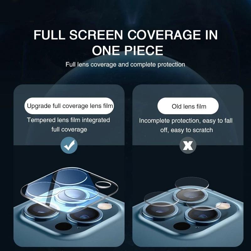 Full Cover HD Back Camera Glass Protectors for iPhone 13 12 Pro Max 13Mini Lens Protective Glass Film on IPhone 11 14 PRO MAX XS Ultra Thin Tempered Glass Camera Lens Screen Protector by Stevvex