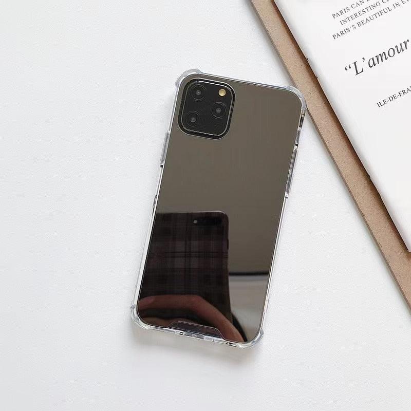 Luxury Mirror Phone Case For iPhone 14 13 12 11 Pro XS MAX XR Shockproof Back Cover Case For iPhone 7 8 6s 6 s plus Protective Case Hard Back Soft Bumper Anti-Scratch Phone Cover For Girls by Stevvex