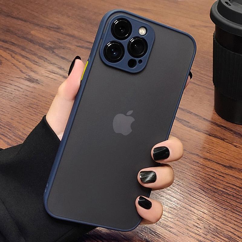 Luxury Shockproof Armor Phone Case For iPhone 11 12 13 14 Pro Max Silicone Clear Hard Cover Protective Hard Back Cover with Soft Edge Bumper Shockproof Anti-Drop Case For iPhone by Stevvex