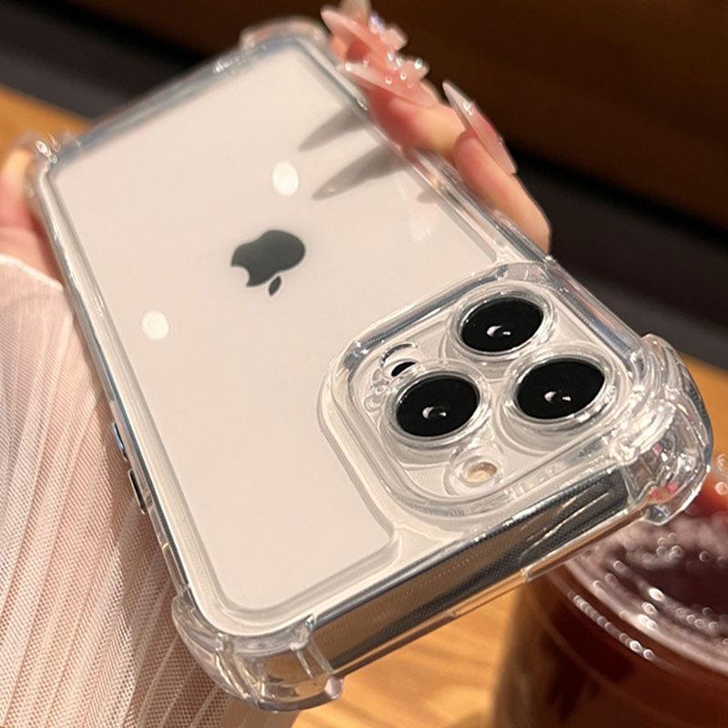 Luxury Shockproof Clear Hard Case For iPhone 14 13 12 11 Pro Max X XR XS 7 8 Plus Soft Silicone Bumper Transparent Cover Drop Protection iphone Protective Case Compatible With iPhone by Stevvex