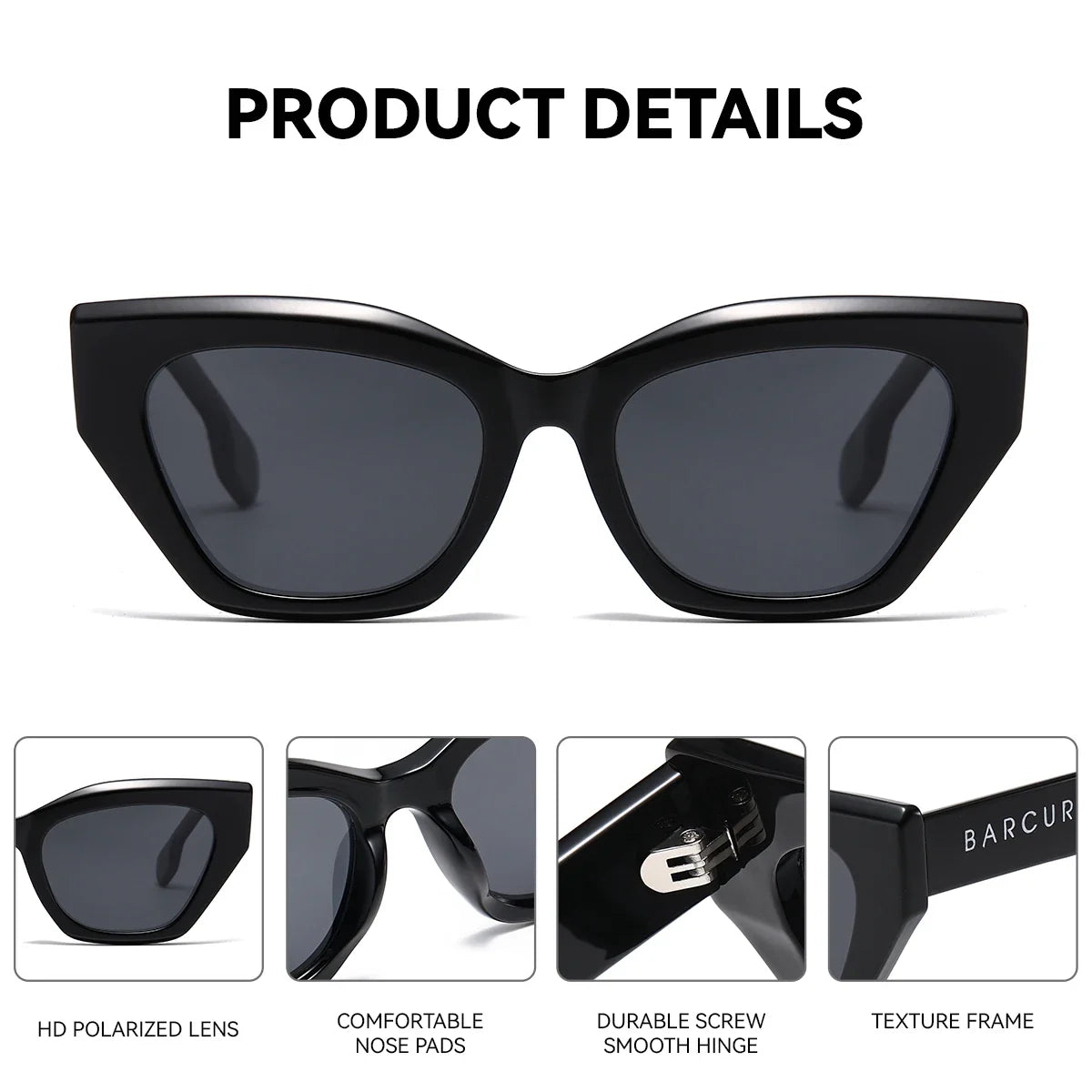 BARCUR Stylish Irregular Fashionable Unique Polarized Women’s Sunglasses – Unique Thick PC Frame with UV400 Protection – Fashion Creative Color Eyewear for Travel Shopping Outdoor Events & Party Outfits