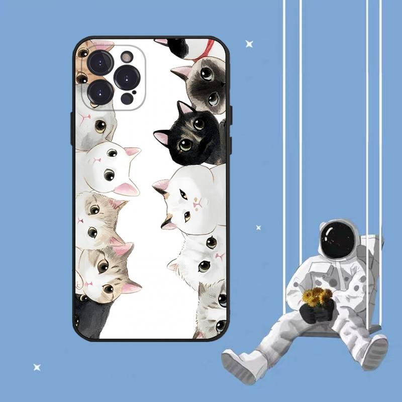 Cat Cute Art Phone Case For Iphone 8 7 6 6s Plus X Se 2020 Xr Xs 14 11 12 13 Mini Pro Max Mobile Case Transparent Soft Protective Clear Case Compatible For Iphone by Stevvex