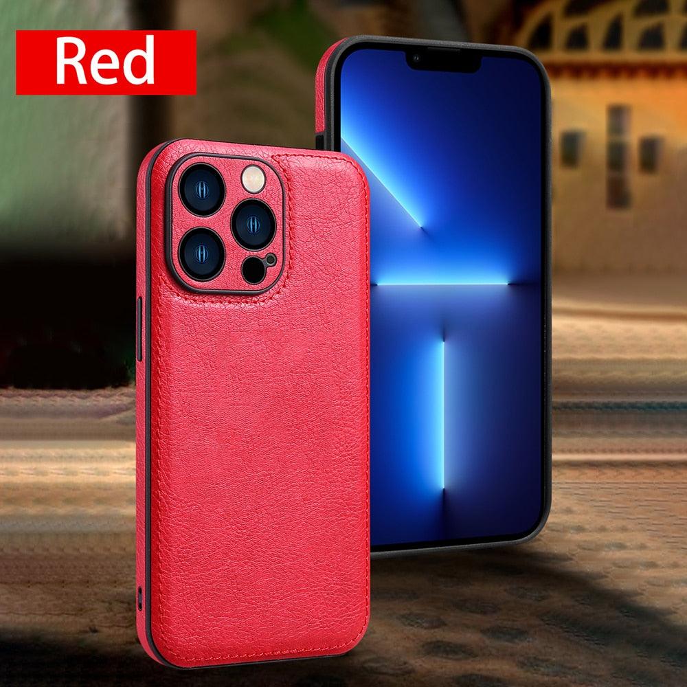 Luxury PU leather Phone Case For iPhone 14 13 Pro Max 12Pro 11Pro Max 13 12 Pro XS MAX XR X SE 7 8 plus Fashion Back Cover Leather Back Case for iPhone 14 Pro Shockproof Cover for iPhone by Stevvex