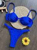 Sexy 3D Flower Bikini Set 2026 Women Black White V Wire Underwired Micro Mini Swimsuit Beach Bathing Suit Pleate Thong Swimwear