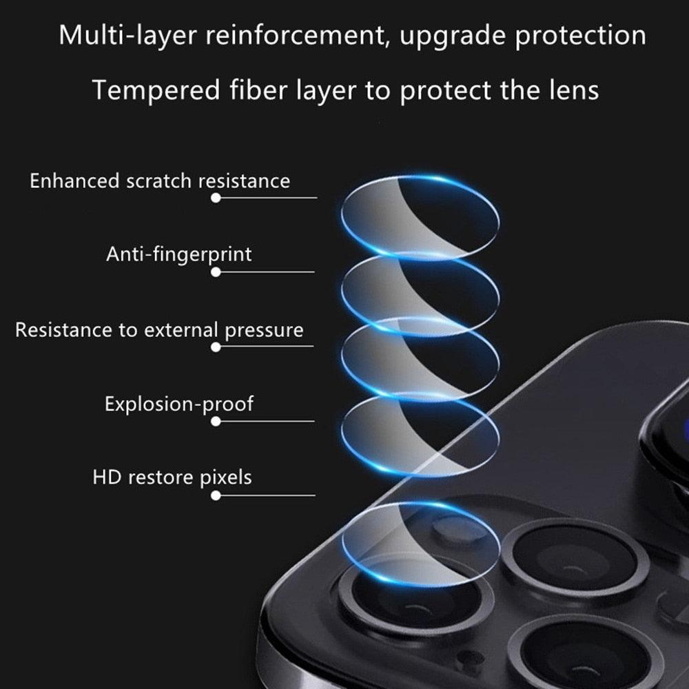 Camera Glass For Iphone 14 13 12 11 Pro Max Plus Mini Back Camera Protector Film For Iphone 12 13pro 14pro Max Lens Glass Keep Original Camera HD Glass Metal Camera Lens Cover Film For Iphone by Stevvex