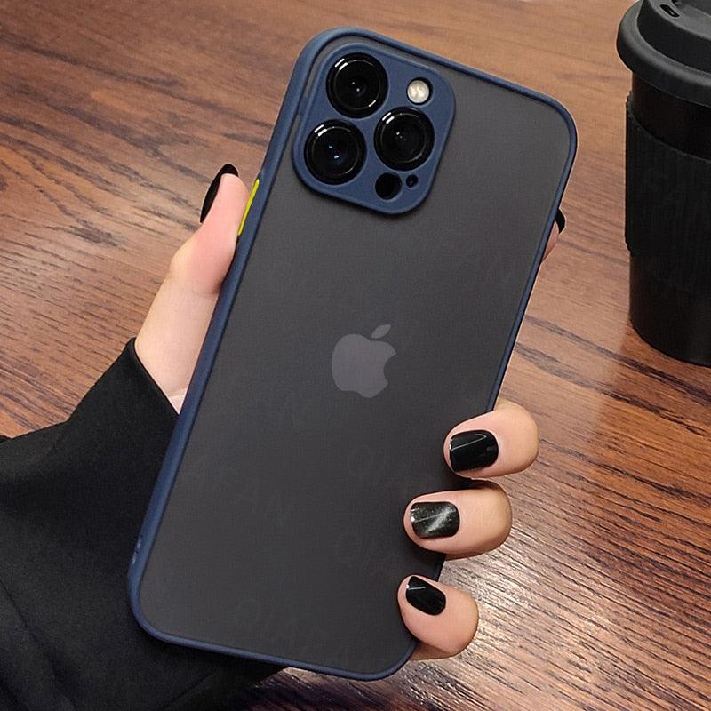 Luxury Shockproof Armor Phone Case For iPhone 11 12 13 14 Pro Max Silicone Clear Hard Cover Protective Hard Back Cover with Soft Edge Bumper Shockproof Anti-Drop Case For iPhone by Stevvex